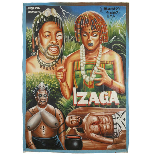 Movie Cinema poster Ghana Pittura a olio africana Dipinto a mano Juju IZAGA - Tribalgh