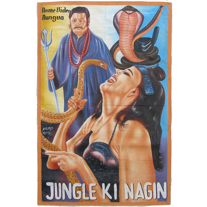 Jungle Ki Nagin-Filmplakat, handgemalt in Ghana für die lokale Kinokunst