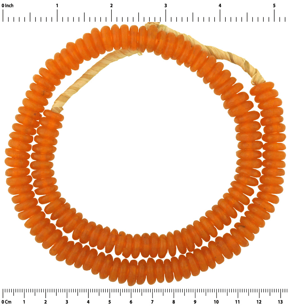 Krobo recycled glass beads handmade African trade disks spacers annular - Tribalgh