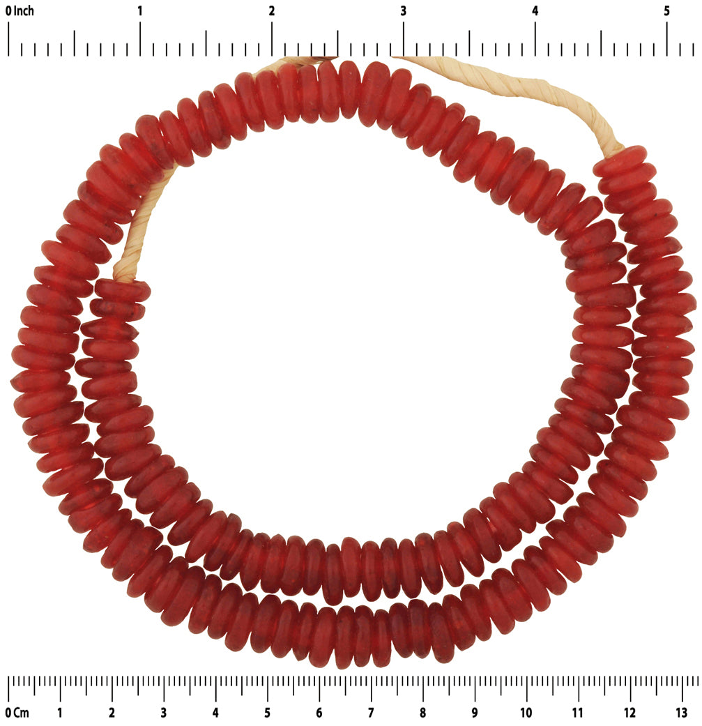 African beads Krobo recycled glass translucent spacers Ghana ceremonial necklace - Tribalgh
