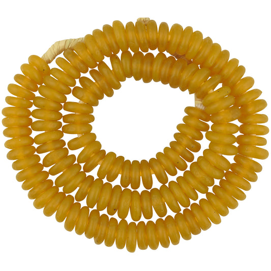 Recycled glass beads handmade Ghana disks spacers Krobo Africa