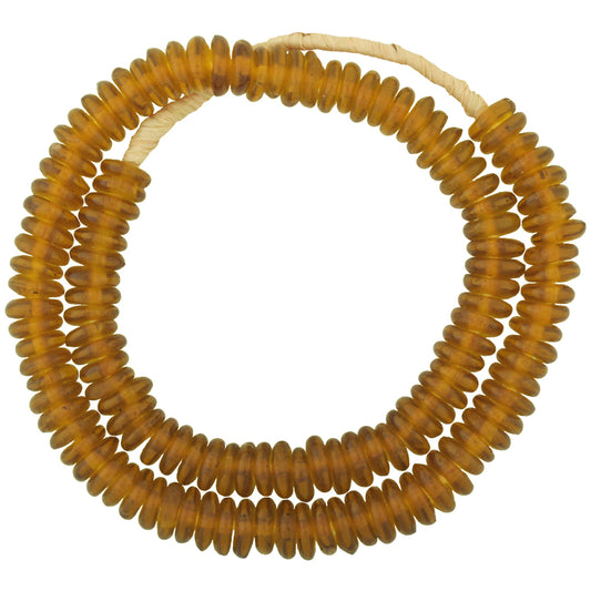 Ghana Krobo beads powder glass recycled handmade translucent disks African trade - Tribalgh