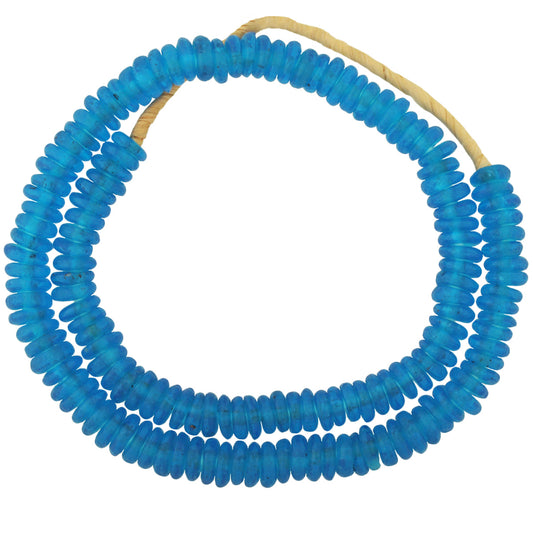Krobo perles de verre recyclé faites à la main commerce africain disques translucides - Tribalgh