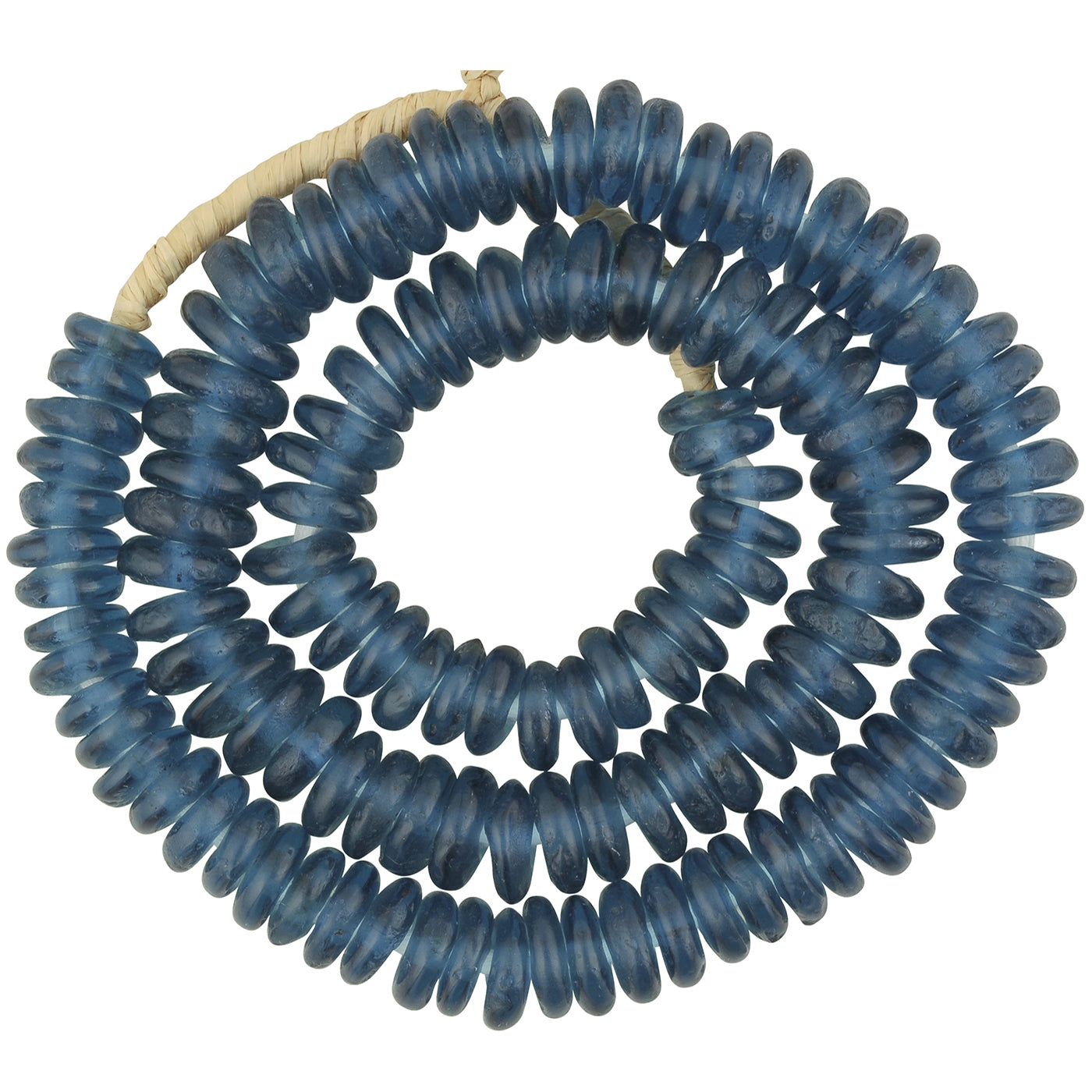 Ghana Perlen recyceltes Glaspulver Scheiben ringförmig afrikanisch handgefertigt