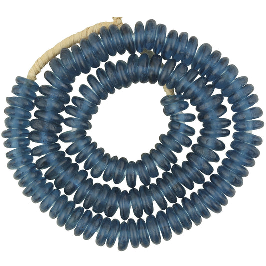 Ghana beads recycled glass powder disks annular African handmade
