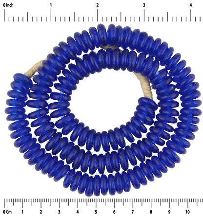 Handgemachte Perlen Glaspulver Ghana Ringscheiben Halskette Afrikanisch - Tribalgh