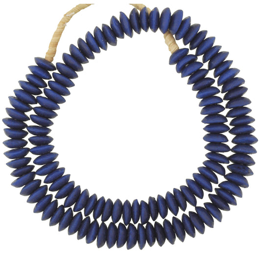 Recycelte Perlen Glaspulver handgemachte afrikanische Handelsscheiben Krobo Halskette - Tribalgh