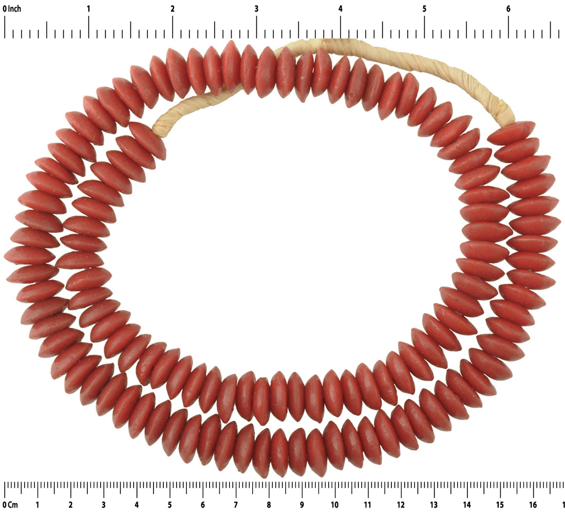 Afrikanische Krobo Handelsperlen recyceltes Pulverglasscheiben Abstandshalter handgefertigte Halskette - Tribalgh