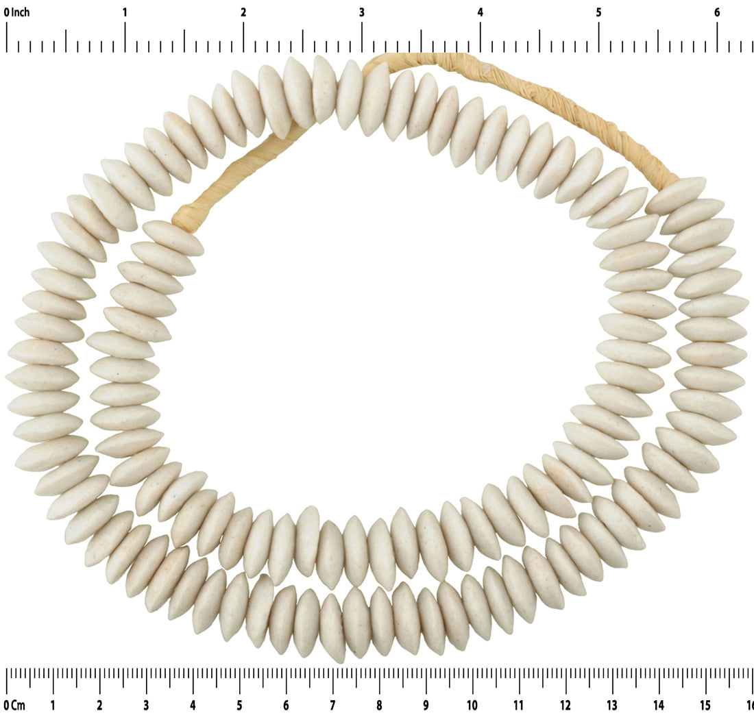 Krobo beads recycled powder glass handmade disks African trade ethnic art - Tribalgh