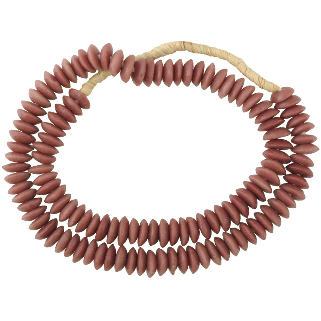 Krobo powder glass beads recycled handmade African trade disks spacers necklace - Tribalgh