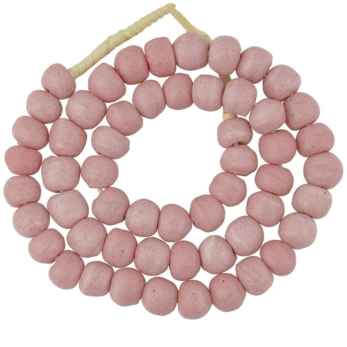 Perlen aus recyceltem Glaspulver handgefertigt rosa Krobo afrikanischen Handel - Tribalgh
