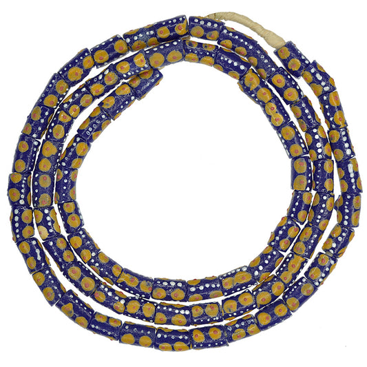 Recycled glass powder beads Krobo handmade ceremonial jewelry African trade - Tribalgh
