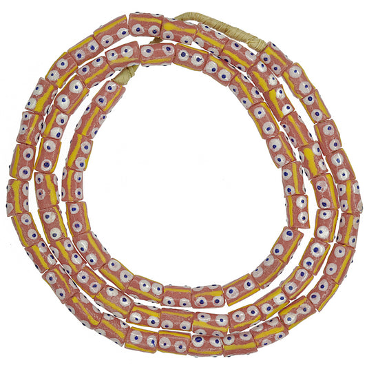 Authentic African Fancy Krobo Powder Glass Beads - 26" Strand