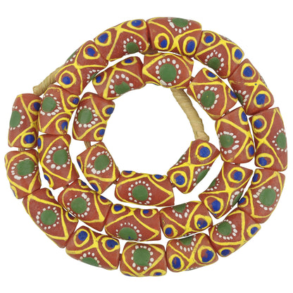 Perlen handgemachtes recyceltes Glaspulver Krobo Ethno-Schmuck Ghana Halskette