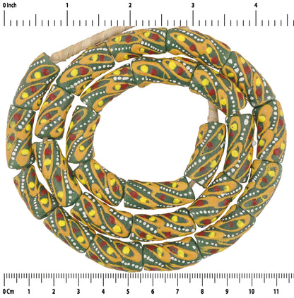 Afrikanische Perlen aus recyceltem Glaspulver handgefertigte Stammes-Halskette Ghana