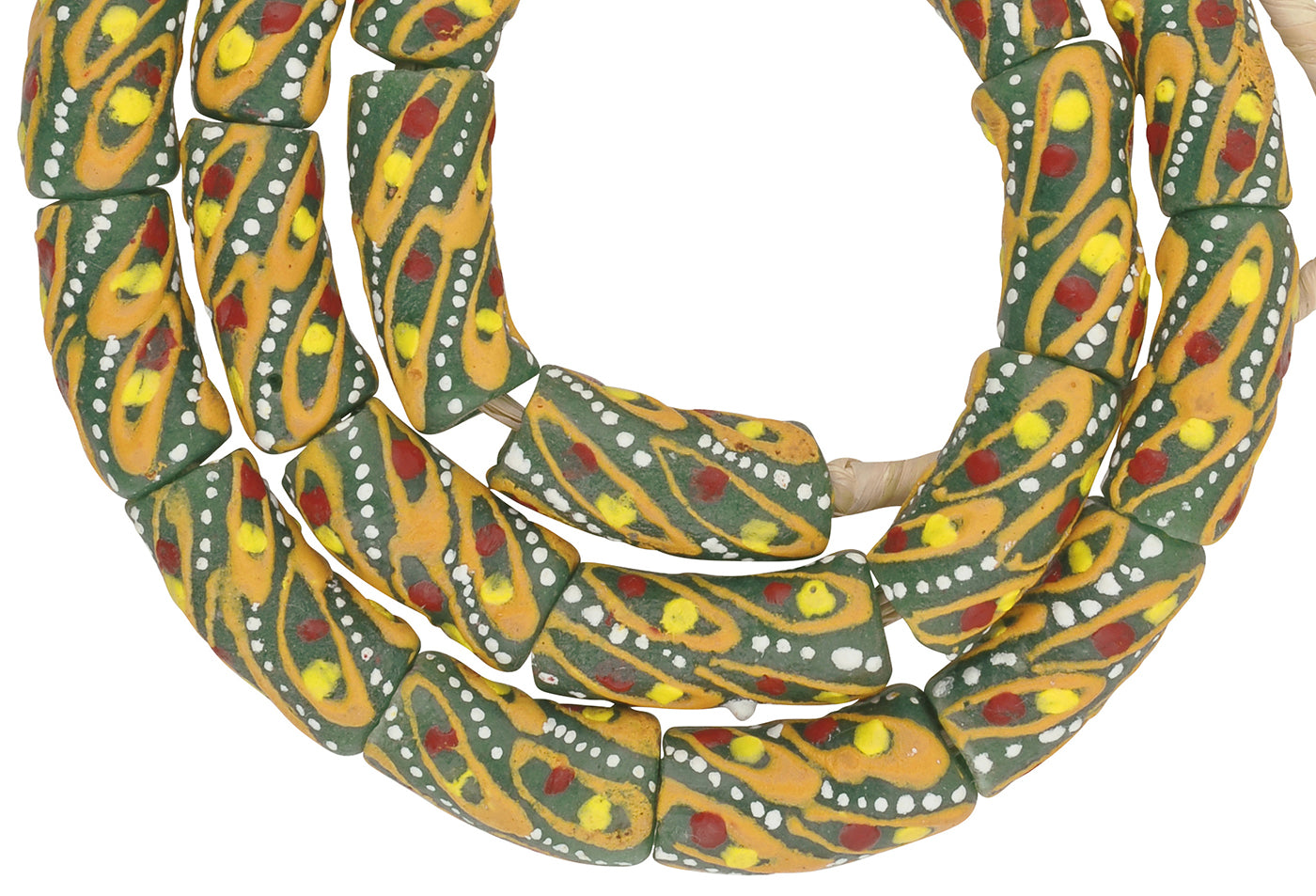 Afrikanische Perlen aus recyceltem Glaspulver handgefertigte Stammes-Halskette Ghana