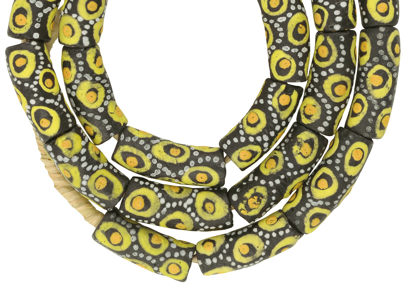 Krobo Beads recyceltes Glaspulver Afrikanische Halskette Ghana handgefertigt