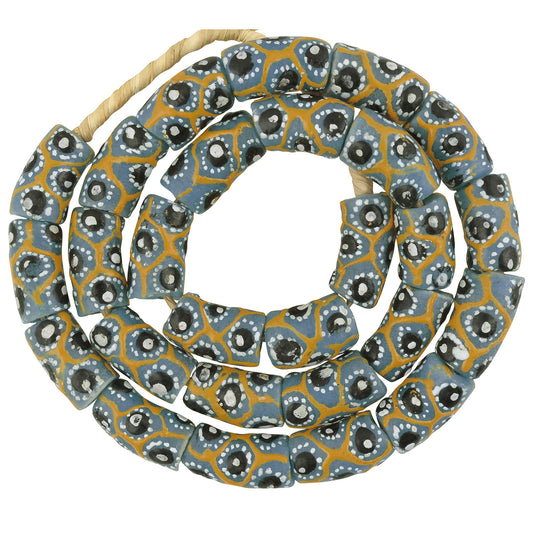 Recycled glass powder beads handmade African tribal jewelry Ghana