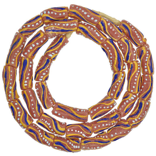 Африканские переработанные бусины стеклянная пудра ручной работы Кробо этнические украшения колье Dipo - Tribalgh
