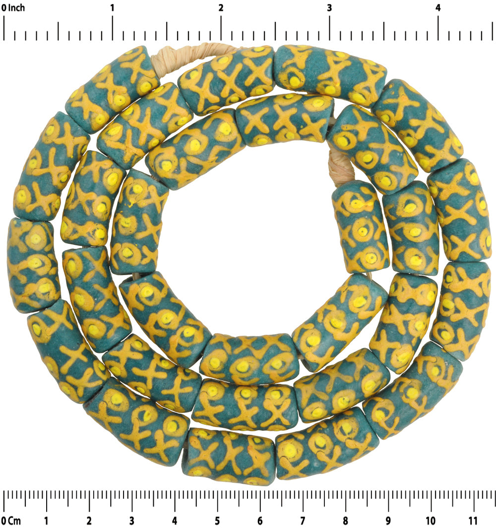 Perlen recyceltes Glaspulver Ghana ethnischer Schmuck Halskette Krobo - Tribalgh
