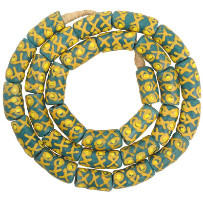 Perlen recyceltes Glaspulver Ghana ethnischer Schmuck Halskette Krobo - Tribalgh