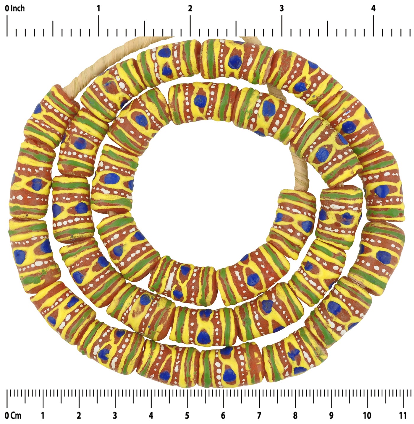 Perlen handgemachtes recyceltes Glaspulver Krobo Ethnic Ghana Tribal