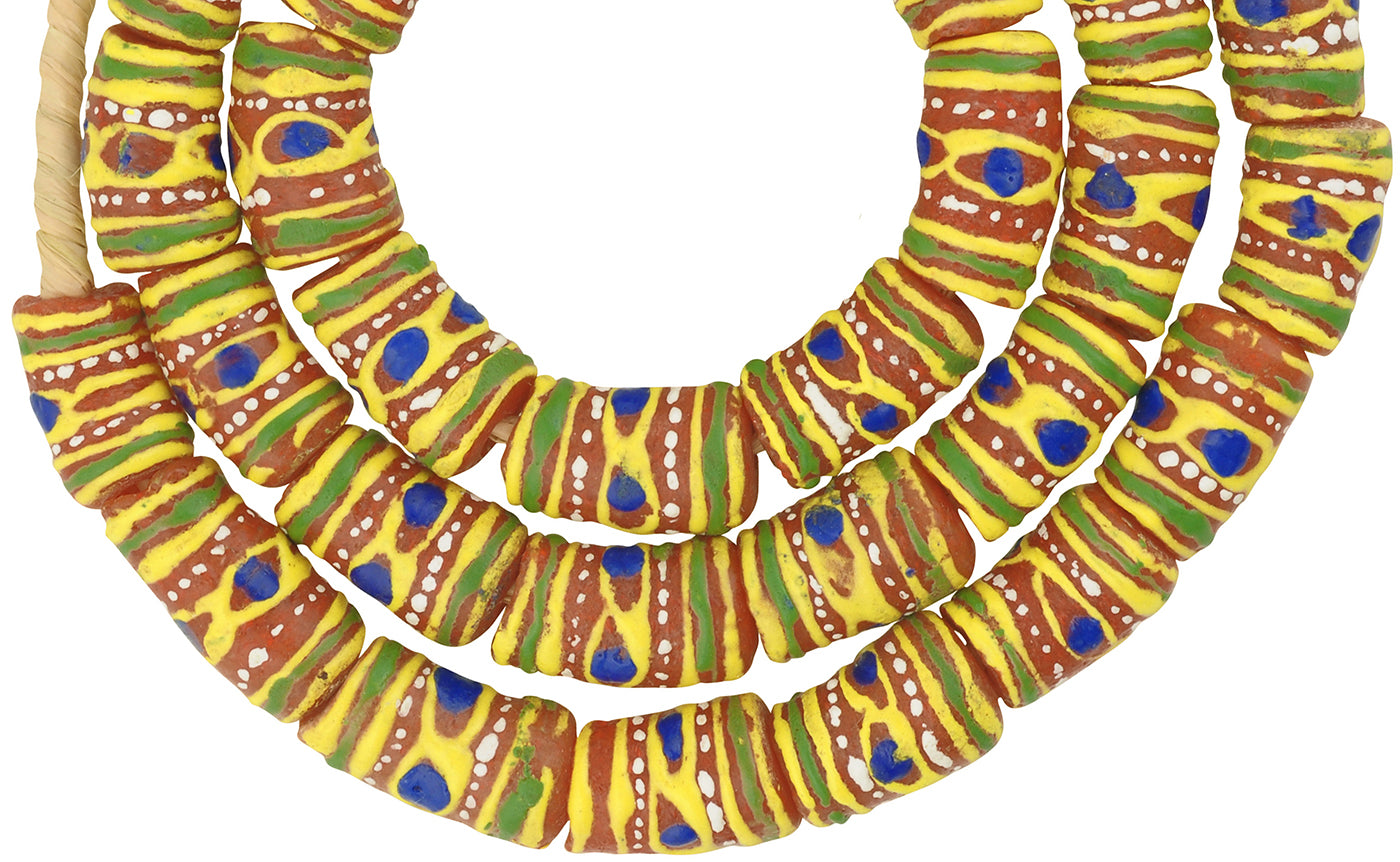 Perlen handgemachtes recyceltes Glaspulver Krobo Ethnic Ghana Tribal