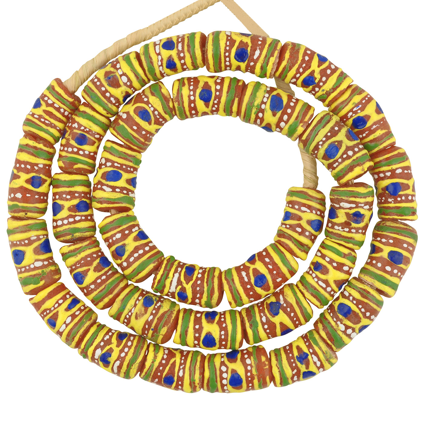 Perlen handgemachtes recyceltes Glaspulver Krobo Ethnic Ghana Tribal