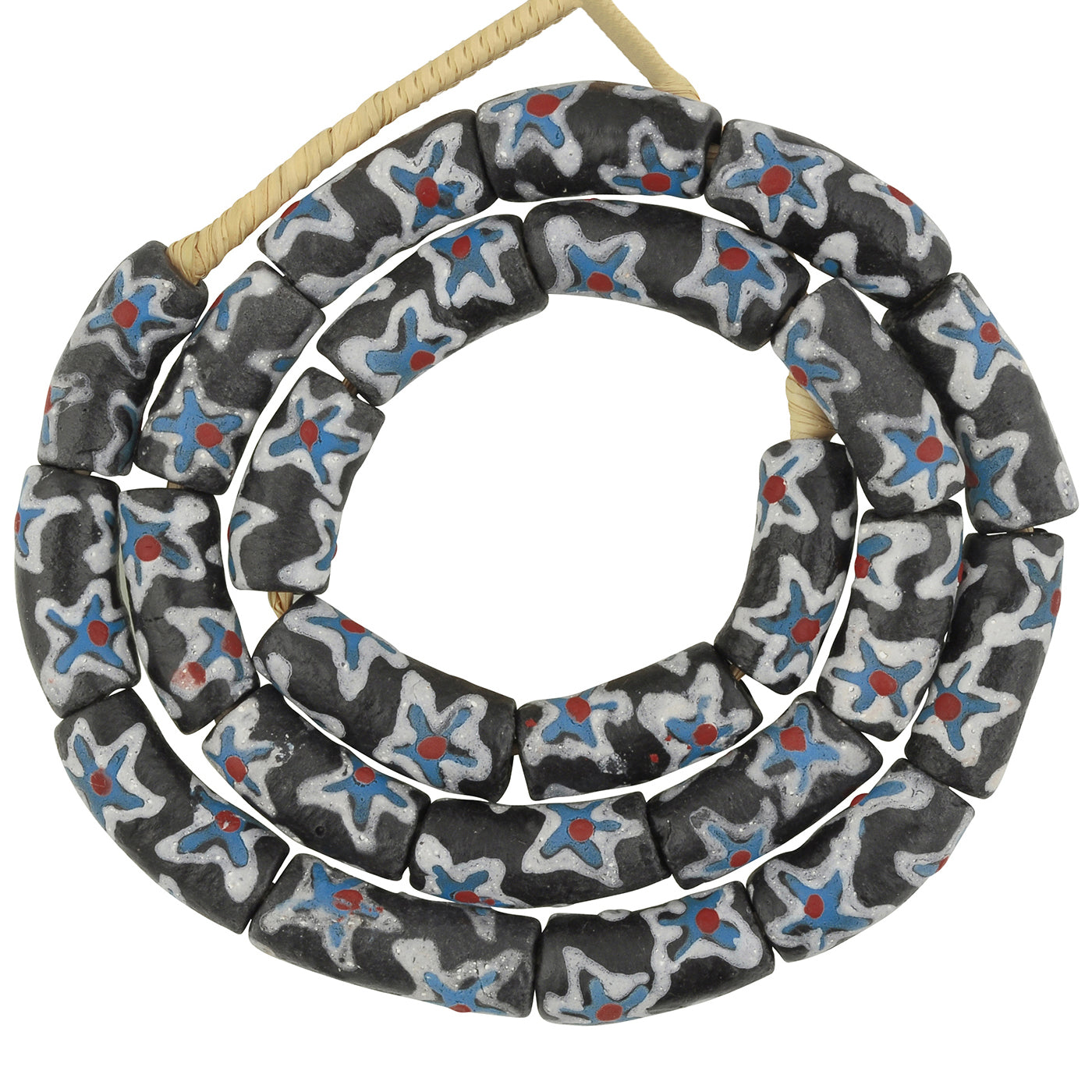 Afrikanische Perlen aus recyceltem Glaspulver, handgefertigte Krobo-Halskette aus Ghana