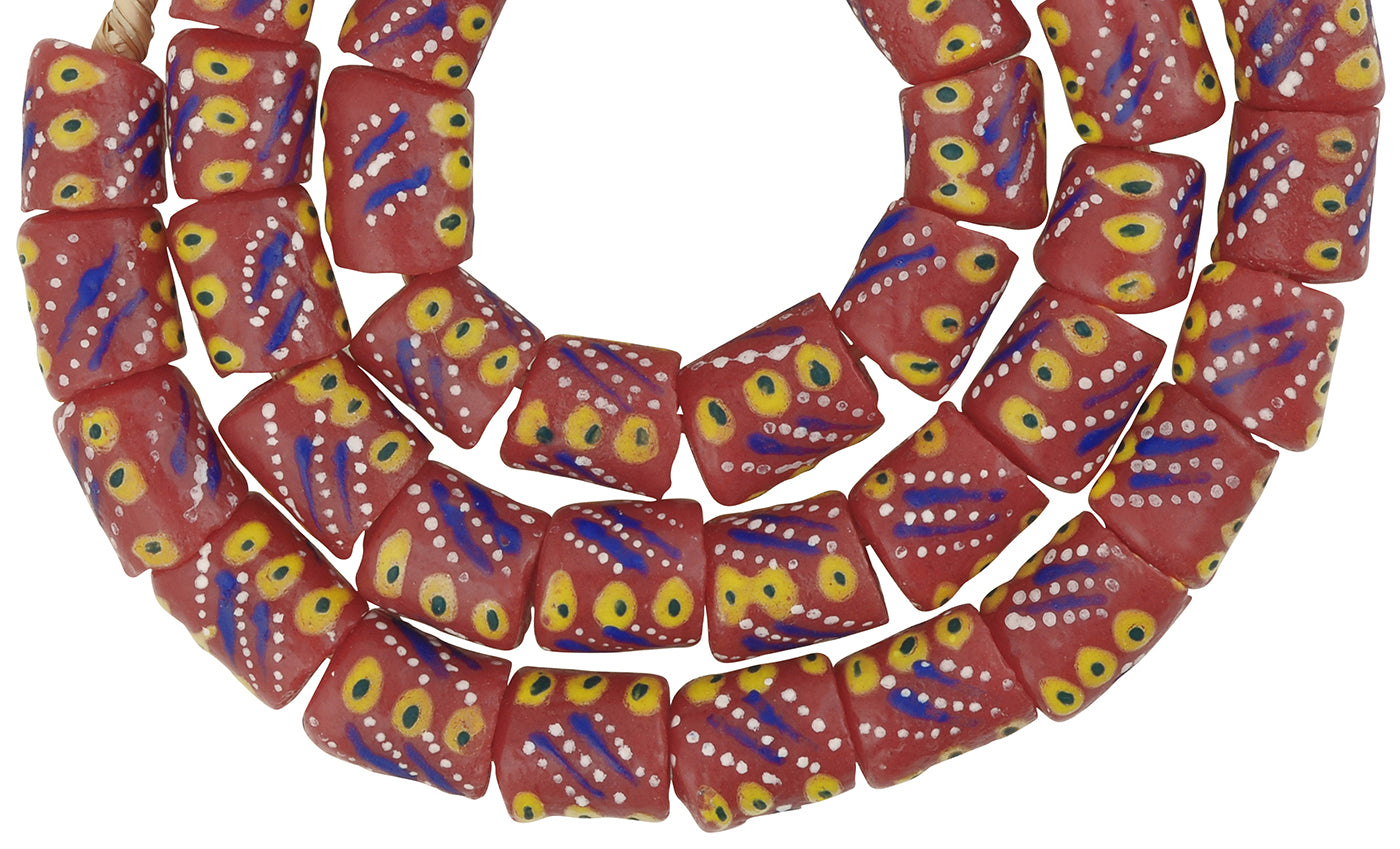 Afrikanische Perlen handgemachtes recyceltes Glaspulver Krobo Ghana