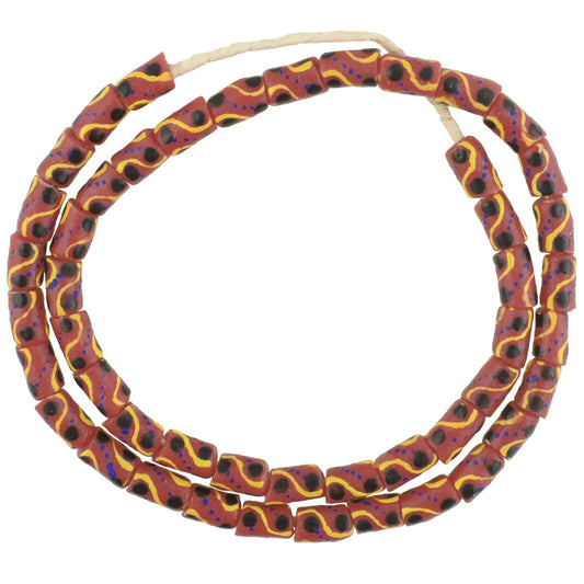 African recycled powder glass beads handmade Krobo Fancy necklace Ghana trade - Tribalgh