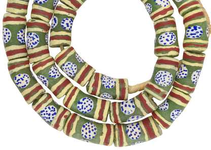 Krobo Perlen Halskette aus recyceltem Glaspulver Ghana afrikanisch handgefertigt