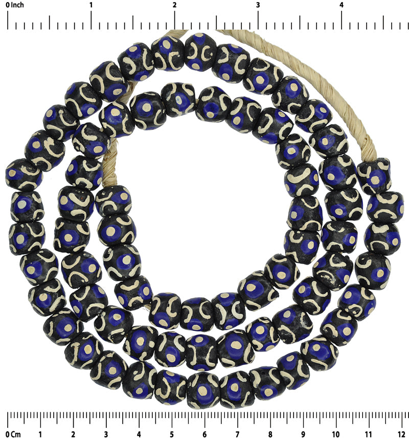 Ghana recycled powder glass beads handmade Krobo tribal necklace African trade - Tribalgh