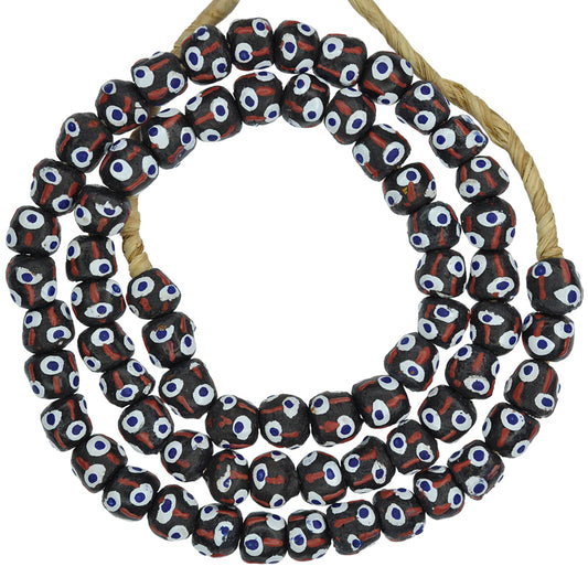 Beads recycled powder glass Krobo handmade ethnic jewelry necklace African trade - Tribalgh