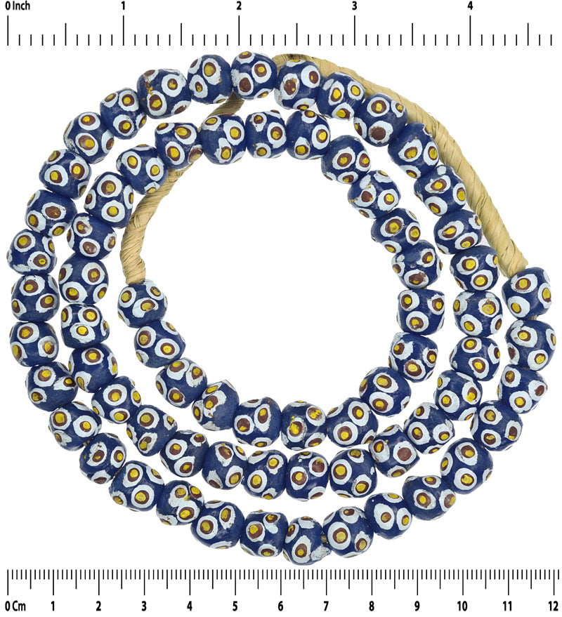 African handmade beads recycled glass powder Krobo tribal ceremonial jewelry - Tribalgh