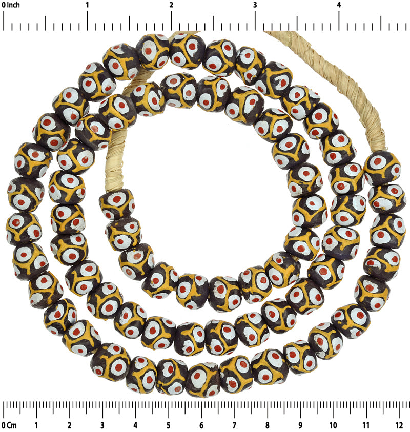 Krobo recycelte Perlen Pulverglas Afrikanischer ethnischer Schmuck handgefertigte Halskette - Tribalgh