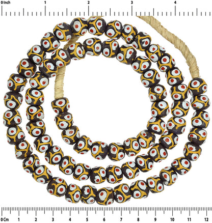 Krobo recycelte Perlen Pulverglas Afrikanischer ethnischer Schmuck handgefertigte Halskette - Tribalgh