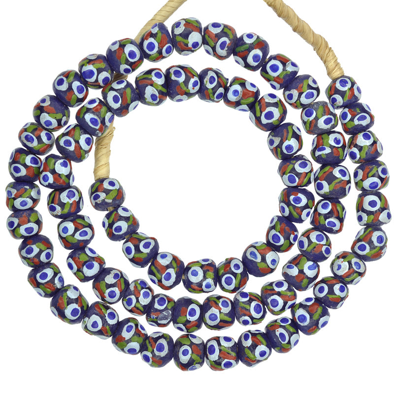 Recycled powder glass beads handmade Krobo ethnic tribal necklace African trade - Tribalgh
