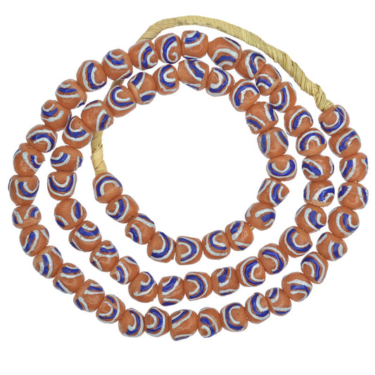 Церемониальное ожерелье ручной работы Krobo из переработанных бусин, порошкового стекла, африканская торговля - Tribalgh