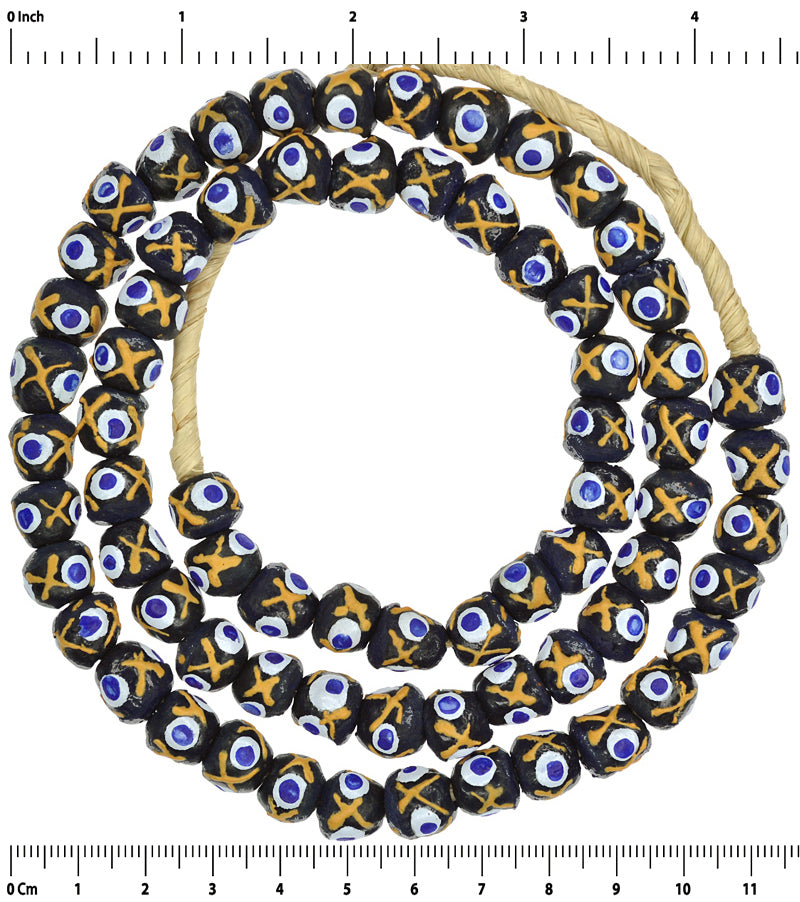 African recycled beads powder glass Krobo handmade ethnic necklace Ghana trade - Tribalgh