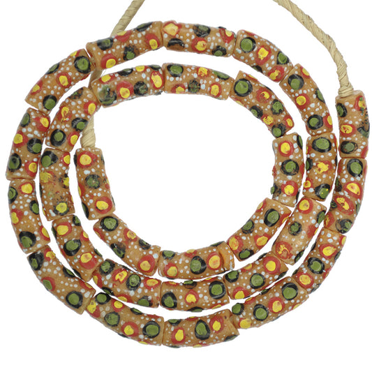 Afrikanischer Handel Krobo Perlen recyceltes Pulverglas handgemachte Ghana ethnische Halskette - Tribalgh
