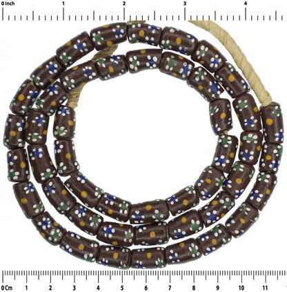 Krobo Perlen recyceltes Pulverglas Afrikanischer Handel Ghana handgefertigte ethnische Halskette - Tribalgh