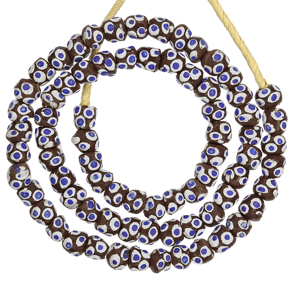 African glass recycled powder Krobo handmade ethnic jewelry ceremonial necklace - Tribalgh