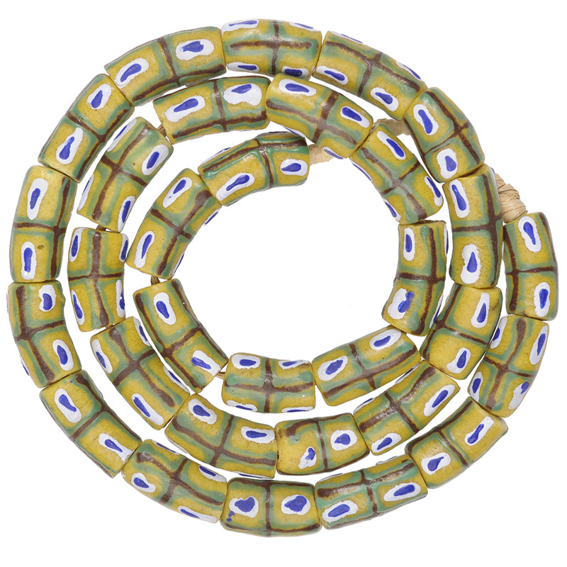 Fancy Powder Glass Beads - 10-11Mm African Trade Beads