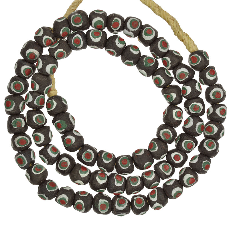 Recycled beads powder glass Krobo African trade handmade tribal ethnic necklace - Tribalgh