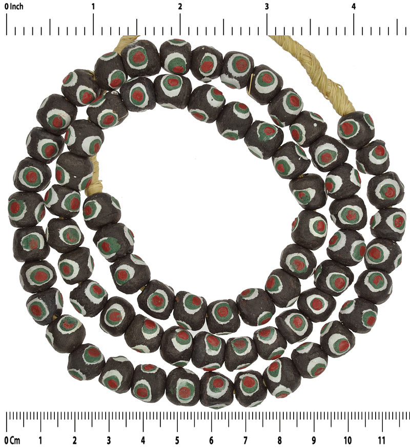 Recycled beads powder glass Krobo African trade handmade tribal ethnic necklace - Tribalgh