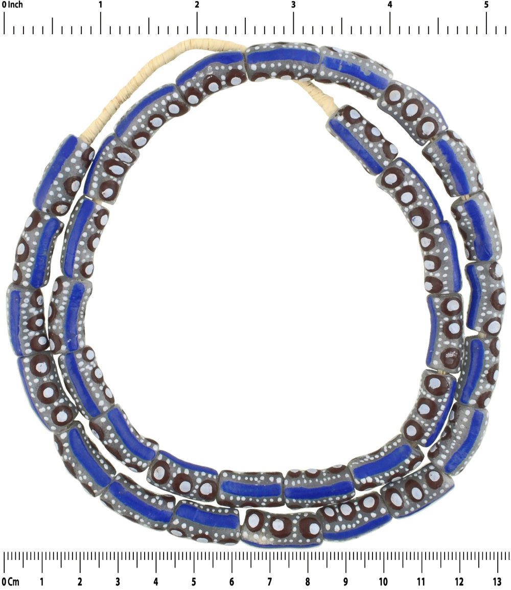 Recycled Glass Powder Beads Handmade Krobo Ceremonial Dipo Jewelry African Trade - close-up