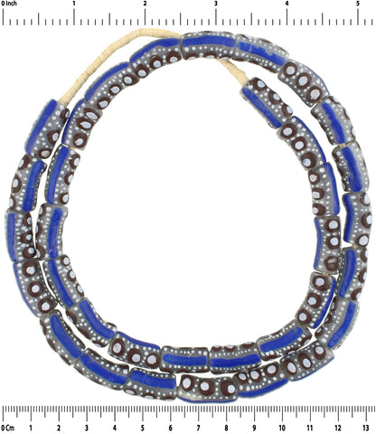 Recycled Glass Powder Beads Handmade Krobo Ceremonial Dipo Jewelry African Trade - close-up