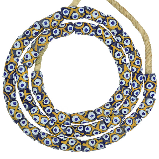 Handgemachte recycelte Glasperlen Krobo Afrikanischer Handel ethnischer Halskettenschmuckherstellung - Tribalgh