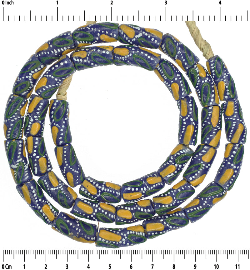 Powder glass recycled beads Krobo handmade ethnic tribal jewelry African trade - Tribalgh